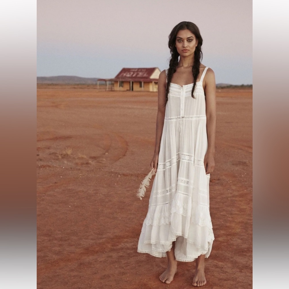 Spell Prairie dress original white